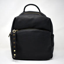 Women's Gold Zipper Black Backpack