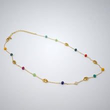 Multi Color Bead Charm Necklace