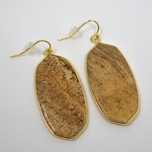 Semi Precious Stone Drop Earrings