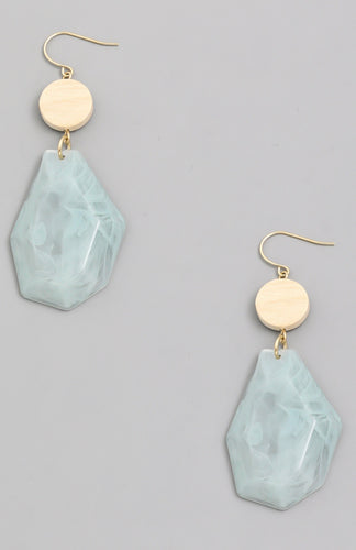 Geo Acetate Stone Drop Earrings