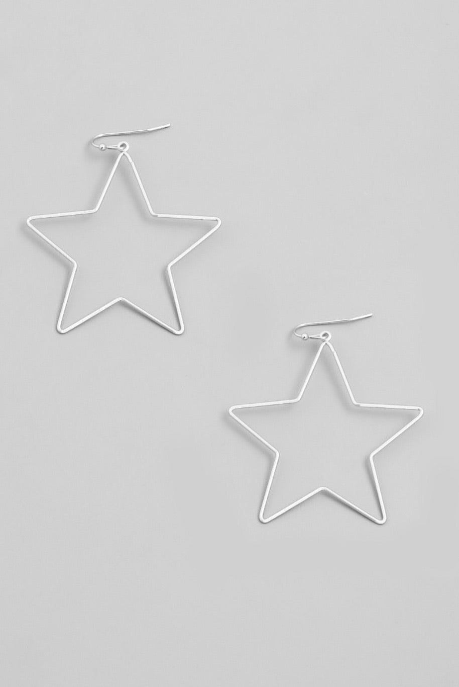 Star Shaped Lightweight Wire Dangle Drop Earrings