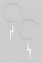 Lightning Hoop Drop Earrings