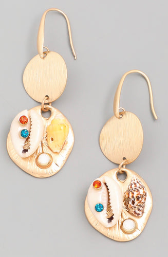 Plated Seashell Drop Earrings