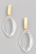 Clear Oval Drop Earrings