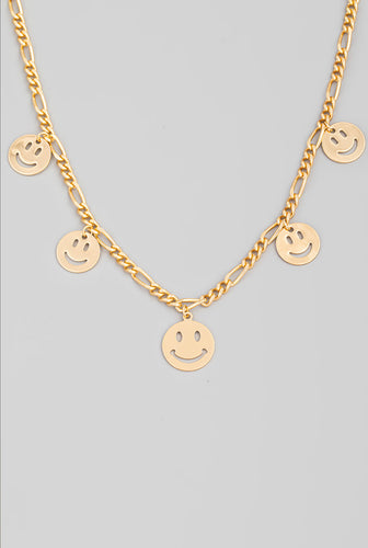 Smiley Face Station Necklace