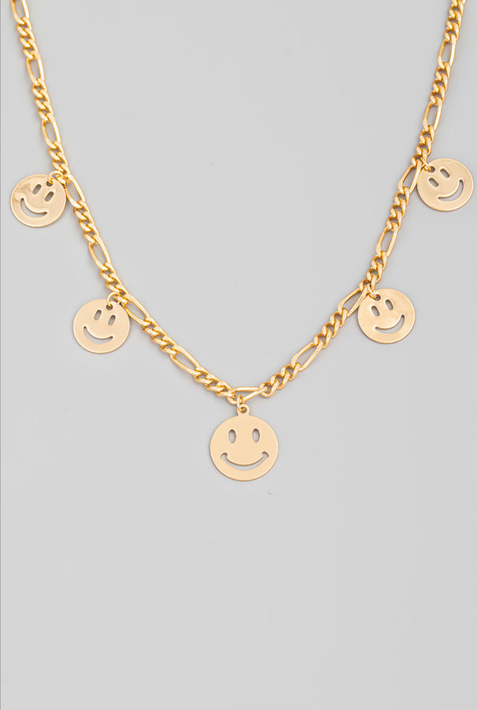 Smiley Face Station Necklace