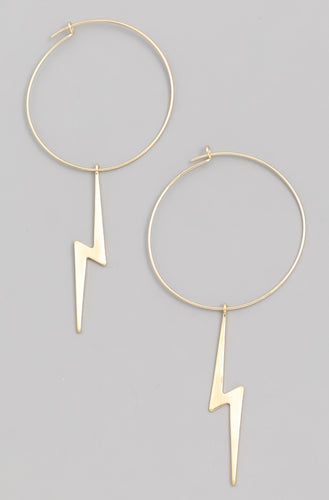 Lightning Hoop Drop Earrings