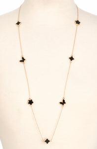 Butterfly Clover Long Necklace