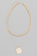 Layered Spiga Chain Disc Necklace