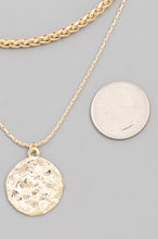 Layered Spiga Chain Disc Necklace